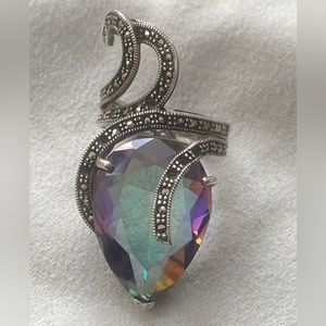 Unique 925 Silver statement ring